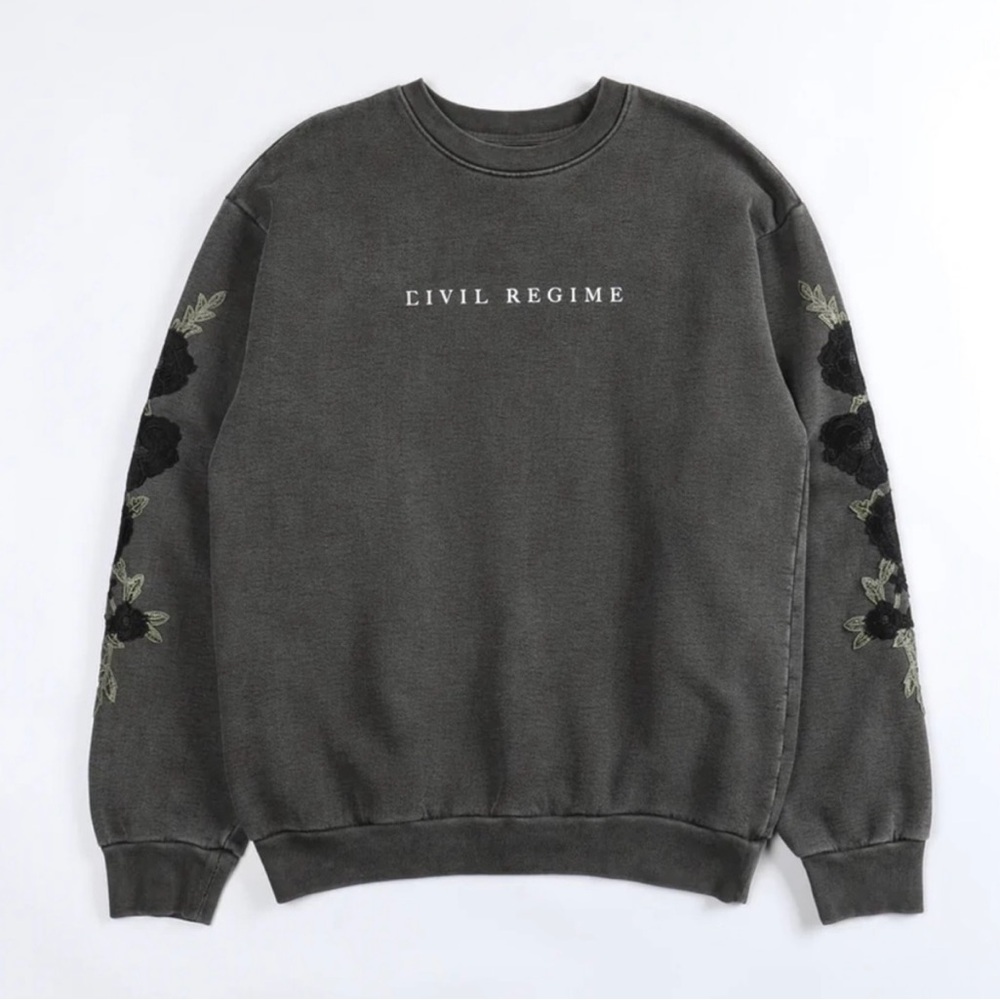 New! Civil Clothing roses crewneck sweater